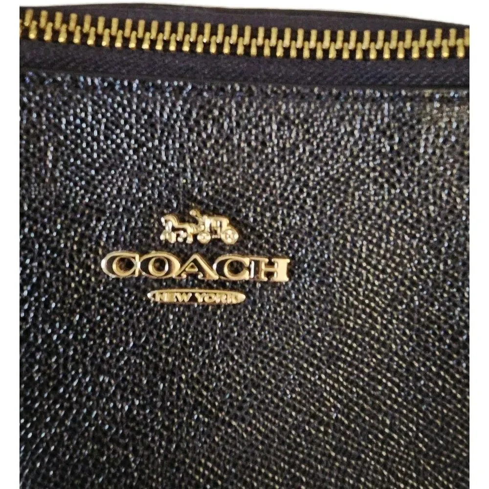 Coach Medium Leather Shoulder Bag Black - Picture 5 of 12